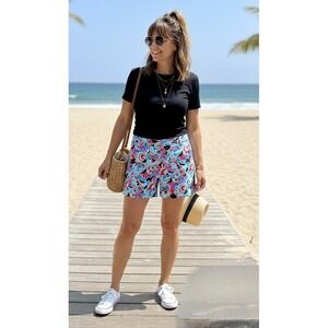 Crown & Ivy Cotton Retro 70s Vibes Funky 5 Inch Chino Shorts Womens Size 12